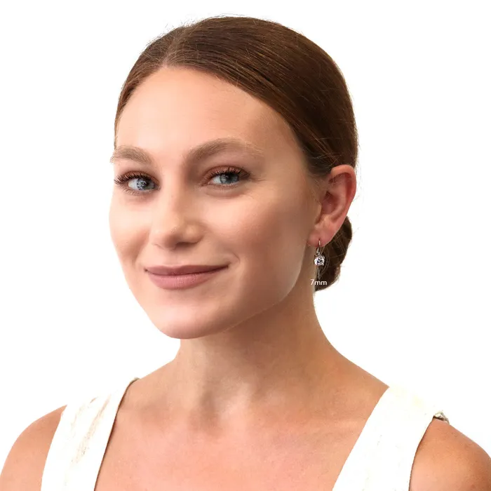 Solitaire CZ Leverback Earrings in Sterling Silver BERRICLE Earrings