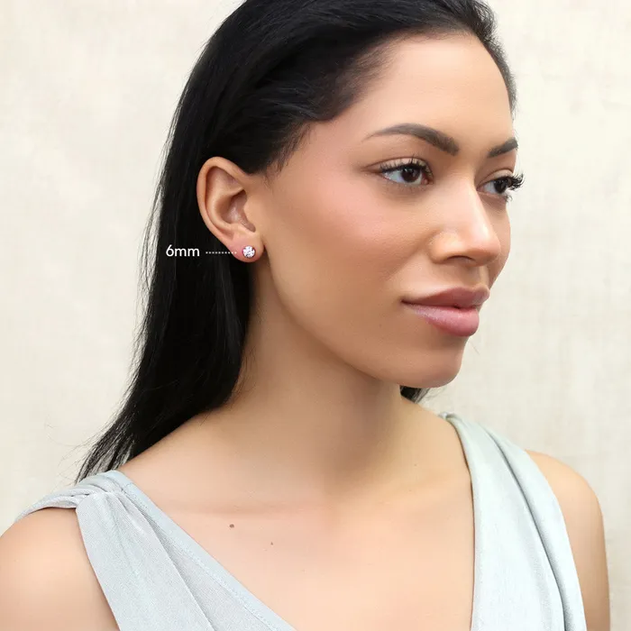 Solitaire CZ Stud Earrings in Gold Flashed Sterling Silver BERRICLE Earrings