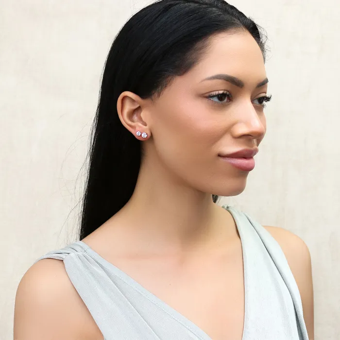 Solitaire CZ Stud Earrings in Gold Flashed Sterling Silver BERRICLE Earrings