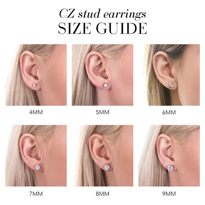 Solitaire CZ Stud Earrings in Gold Flashed Sterling Silver BERRICLE Earrings