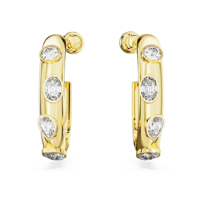 Swarovski Earrings Swarovski Dextera Hoop Earrings Mixed cuts White Goldtone plated Swarovski Earrings Swarovski Dextera Hoop Earrings Mixed cuts White Goldtone plated