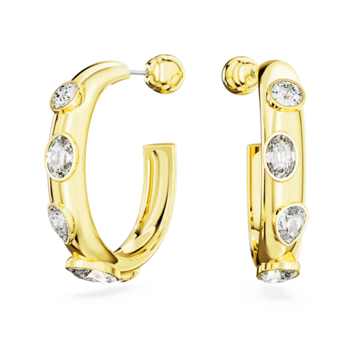 Swarovski Earrings Swarovski Dextera Hoop Earrings Mixed cuts White Goldtone plated Swarovski Earrings Swarovski Dextera Hoop Earrings Mixed cuts White Goldtone plated