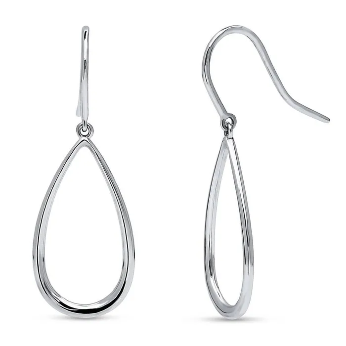 Teardrop Fish Hook Earrings in Sterling Silver BERRICLE Earrings