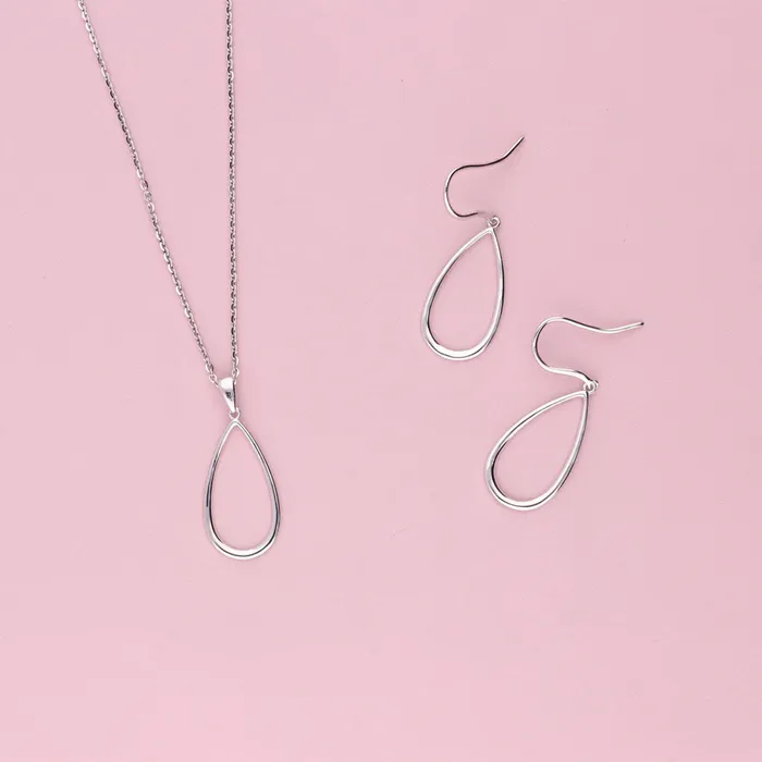Teardrop Fish Hook Earrings in Sterling Silver BERRICLE Earrings
