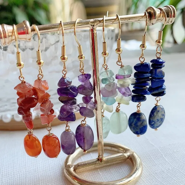 wickedafstore Earrings Long Crystal Drop Earrings