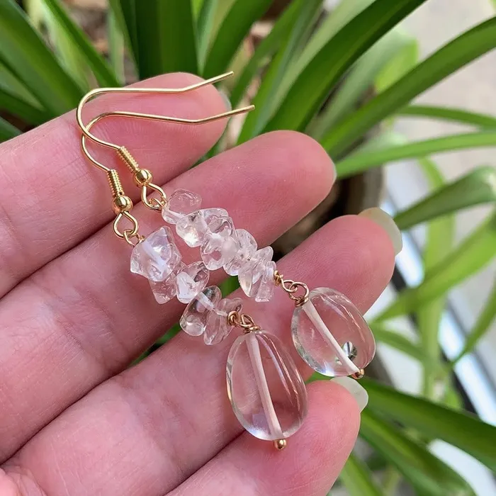 wickedafstore Earrings Long Crystal Drop Earrings wickedafstore Earrings Long Crystal Drop Earrings