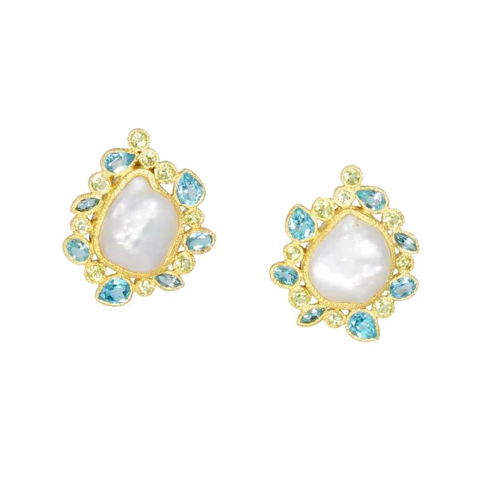 14k Gold and Baroque Pearl Earrings Dream of Moorea Q Evon Earrings