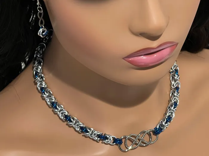 Captive Collars 17 19 Chainmaille Double Rope Infinity Day Collar and Earrings 247 Wear Earrings Captive Collars 17 19 Chainmaille Double Rope Infinity Day Collar and Earrings 247 Wear Earrings