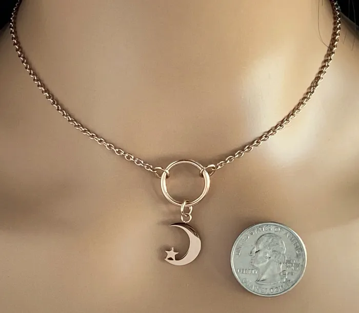 Captive Collars Rose Gold Moon Star O Earrings