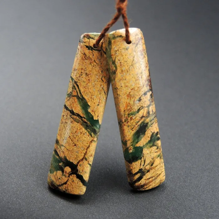Drilled Natural Green Canyon Jasper Earring Pair Rectangle Cabochon Cab Pair Drilled Matched Earrings Bead Pair E1692 Intrinsic Trading Earrings Drilled Natural Green Canyon Jasper Earring Pair Rectangle Cabochon Cab Pair Drilled Matched Earrings Bead Pair E1692 Intrinsic Trading Earrings