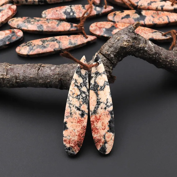 Earrings Intrinsic Trading Drilled Natural Red Pink Snowflake Obsidian Earring Pair Matched Teardrop Gemstone Beads A6 Earrings Intrinsic Trading Drilled Natural Red Pink Snowflake Obsidian Earring Pair Matched Teardrop Gemstone Beads A6