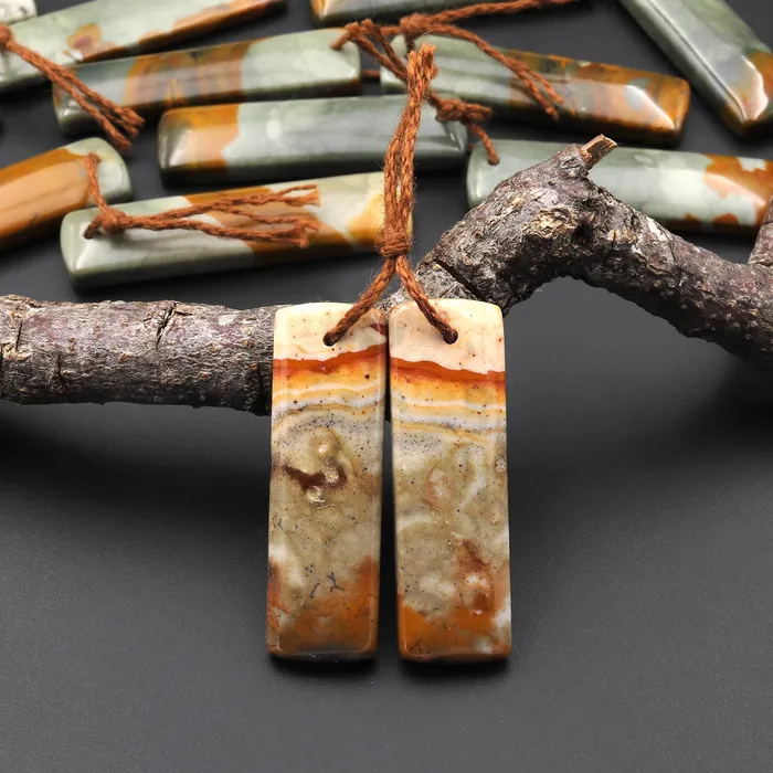 Earrings Intrinsic Trading From Oregon Natural Owyhee Picture Jasper Rectangle Earrings Drilled Matched Gemstone Beads Pair A10 Earrings Intrinsic Trading From Oregon Natural Owyhee Picture Jasper Rectangle Earrings Drilled Matched Gemstone Beads Pair A10