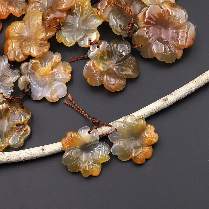 Earrings Intrinsic Trading Hand Carved Natural Brown Yellow Carnelian Flower Earring Pair Drilled Translucent Gemstone Matched Beads Earrings Intrinsic Trading Hand Carved Natural Brown Yellow Carnelian Flower Earring Pair Drilled Translucent Gemstone Matched Beads