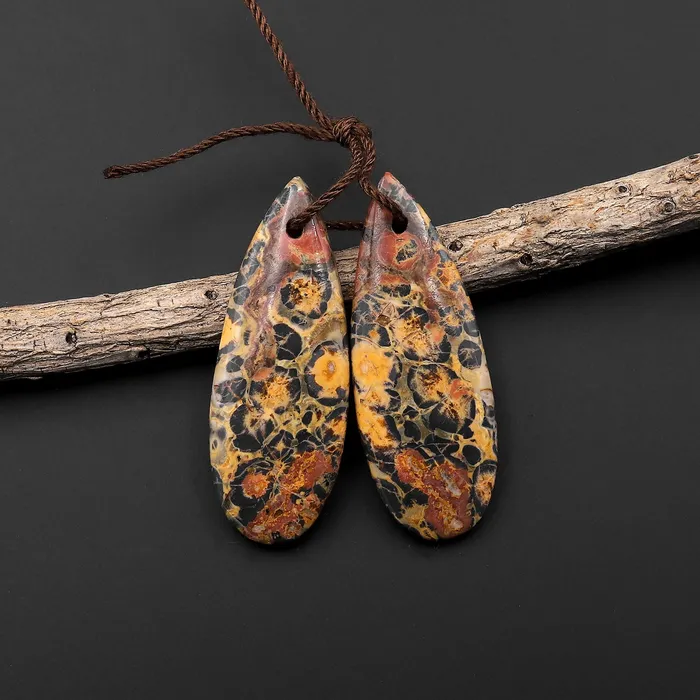 Earrings Intrinsic Trading Natural Leopard Skin Orbicular Jasper Earring Pair Gemstone Drilled Matched Teardrop Beads A2 Earrings Intrinsic Trading Natural Leopard Skin Orbicular Jasper Earring Pair Gemstone Drilled Matched Teardrop Beads A2