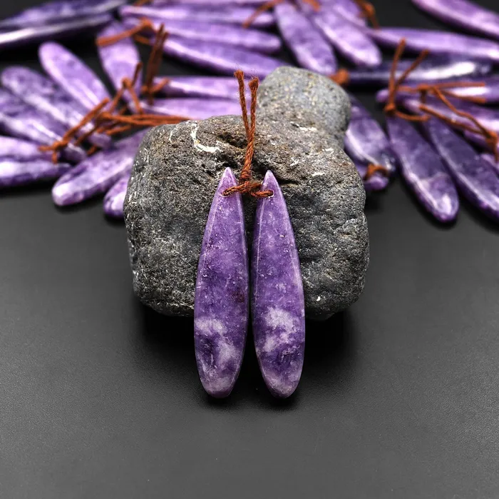 Earrings Intrinsic Trading Natural Purple Lepidolite Teardrop Earring Pair Matched Gemstone Pair Earrings Intrinsic Trading Natural Purple Lepidolite Teardrop Earring Pair Matched Gemstone Pair