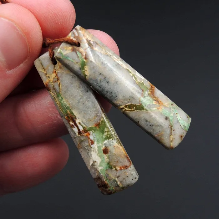 Earrings Intrinsic Trading Natural Turquoise From Royston Nevada Cabochon Cab Pair Drilled Matched Earrings Bead Pair E2203
