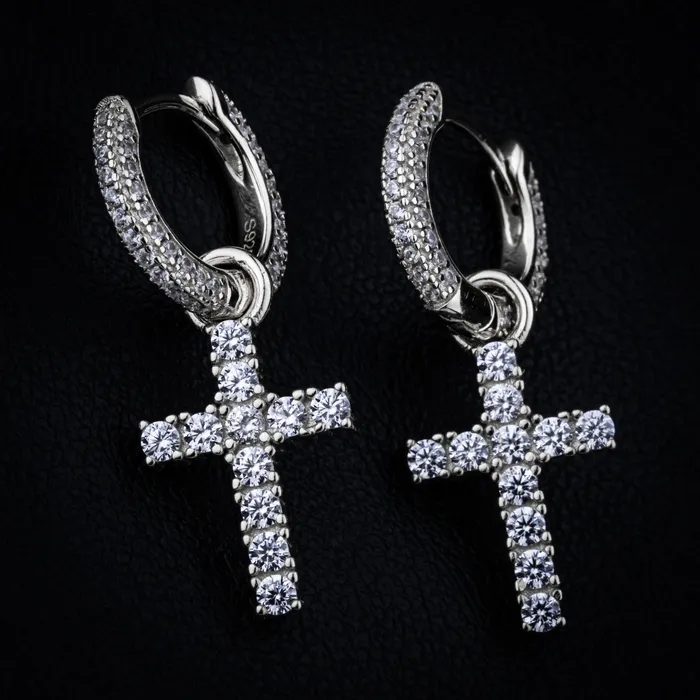 Earrings SpicyIce Cross Earring in White Gold