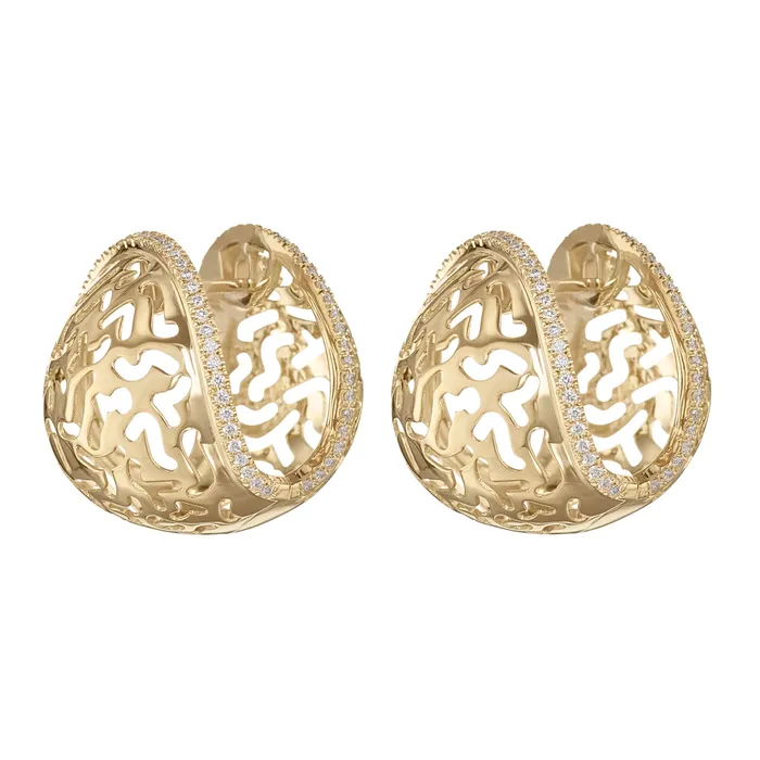 Elliptic Lace Statement Earrings in Solid Gold ARTEMER Earrings