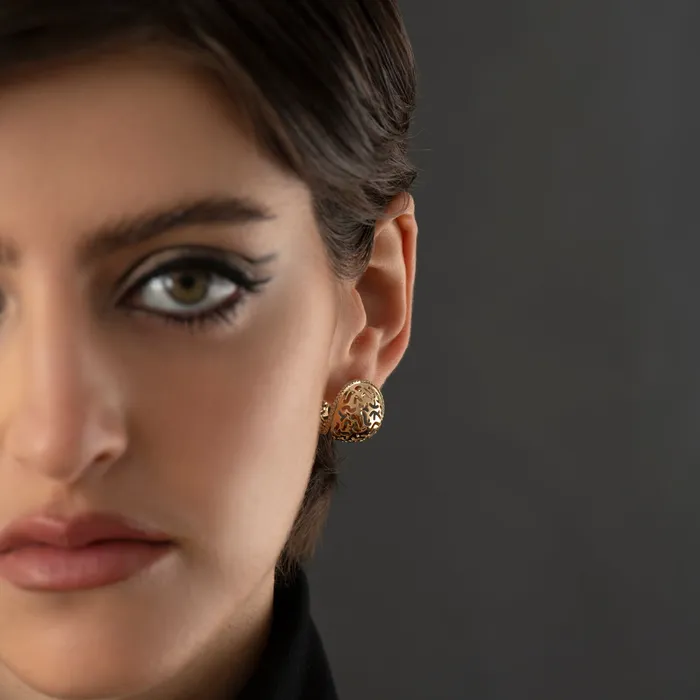 Elliptic Lace Statement Earrings in Solid Gold ARTEMER Earrings