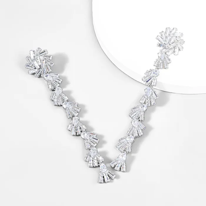 Fancy Crystal Embellished Straight Droop Earrings Refined by AnnaKaci Earrings Fancy Crystal Embellished Straight Droop Earrings Refined by AnnaKaci Earrings