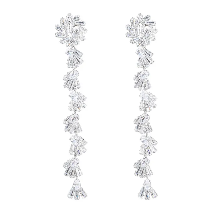 Fancy Crystal Embellished Straight Droop Earrings Refined by AnnaKaci Earrings Fancy Crystal Embellished Straight Droop Earrings Refined by AnnaKaci Earrings