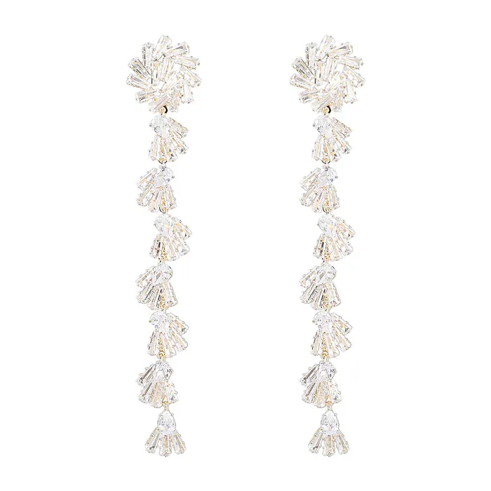 Fancy Crystal Embellished Straight Droop Earrings Refined by AnnaKaci Earrings Fancy Crystal Embellished Straight Droop Earrings Refined by AnnaKaci Earrings