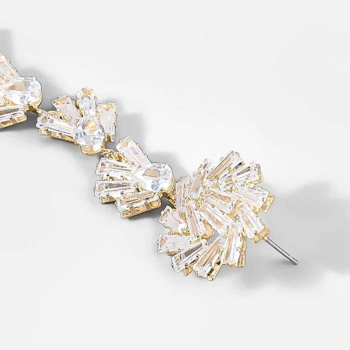 Fancy Crystal Embellished Straight Droop Earrings Refined by AnnaKaci Earrings Fancy Crystal Embellished Straight Droop Earrings Refined by AnnaKaci Earrings