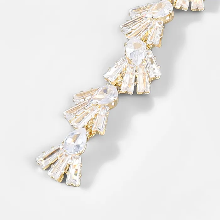 Fancy Crystal Embellished Straight Droop Earrings Refined by AnnaKaci Earrings Fancy Crystal Embellished Straight Droop Earrings Refined by AnnaKaci Earrings