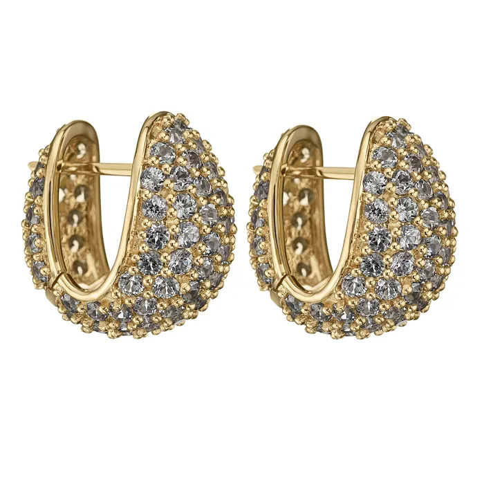Gray Spinel Pave Huggie Earrings ARTEMER Earrings