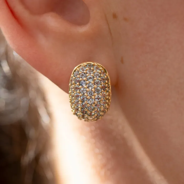 Gray Spinel Pave Huggie Earrings ARTEMER Earrings