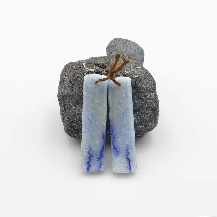 Intrinsic Trading Earrings Drilled Natural Blue Aventurine Earring Pair Long Rectangle Matched Beads A1 Intrinsic Trading Earrings Drilled Natural Blue Aventurine Earring Pair Long Rectangle Matched Beads A1