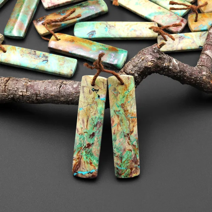 Intrinsic Trading Earrings Natural Brown Green Chrysocolla Earring Rectangle Pair Drilled Matched Gemstone Bead From Australia Intrinsic Trading Earrings Natural Brown Green Chrysocolla Earring Rectangle Pair Drilled Matched Gemstone Bead From Australia