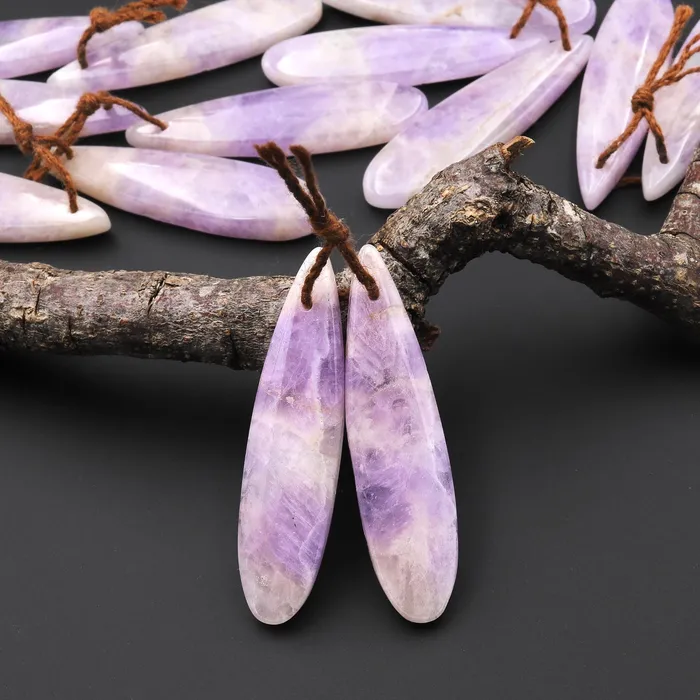 Intrinsic Trading Earrings Natural Lilac Amethyst Earring Pair Teardrop Matched Gemstone Beads A5 Intrinsic Trading Earrings Natural Lilac Amethyst Earring Pair Teardrop Matched Gemstone Beads A5