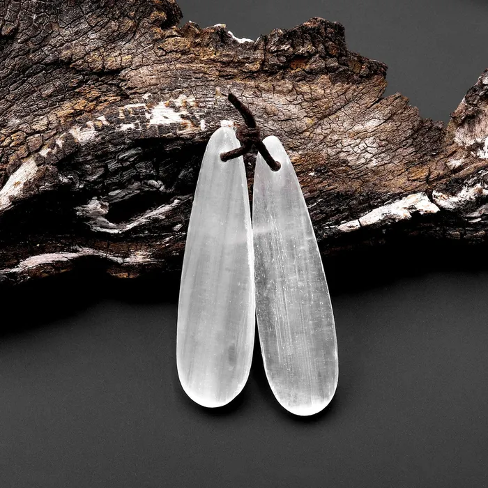 Intrinsic Trading Earrings Natural Selenite Teardrop Earring Pair Matched Gemstone Beads Intrinsic Trading Earrings Natural Selenite Teardrop Earring Pair Matched Gemstone Beads
