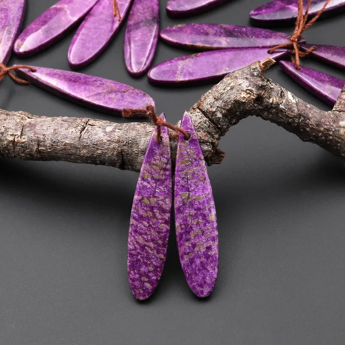 Intrinsic Trading Natural Purple Atlantisite Stichtite Earring Pair Gemstone Drilled Teardrop Matched Gemstone Beads From Australia Earrings Intrinsic Trading Natural Purple Atlantisite Stichtite Earring Pair Gemstone Drilled Teardrop Matched Gemstone Beads From Australia Earrings