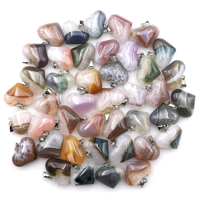 Intrinsic Trading Necklaces Natural Brazilian Phantom Quartz Pendant Gemstone Heart