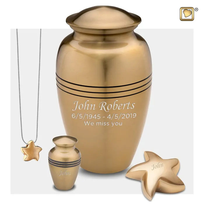 Keepsake Radiance Gold Cremation Urn COMFORT by LoveUrns LoveUrns PreStyled Sets