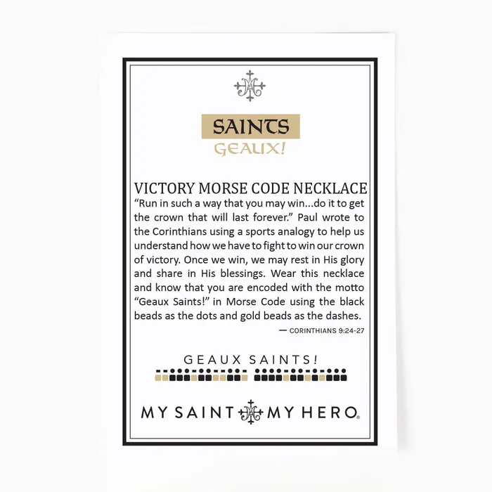 My Saint My Hero Saints Geaux Morse Code Necklace Necklaces