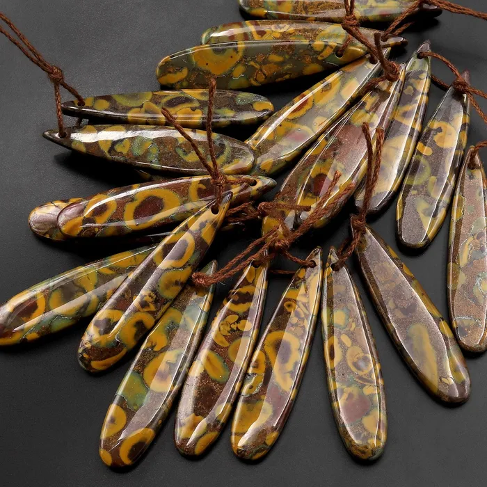 Natural Fruit Jasper Earring Pair Teardrop Pair Drilled Matched Gemstone Beads Aka Sabalgarh Marble Intrinsic Trading Earrings