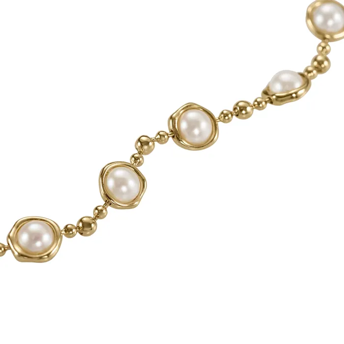 Necklaces ARTEMER Celestial Pearl Gold Bead Toggle Necklace