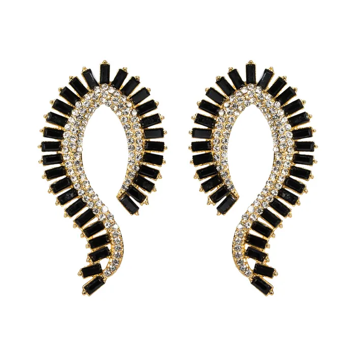 Round Beautiful Rectangular Crystals Ear Cuff Earrings Refined by AnnaKaci Earrings Round Beautiful Rectangular Crystals Ear Cuff Earrings Refined by AnnaKaci Earrings