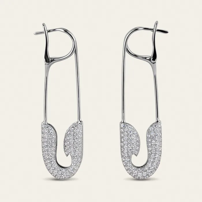 Securus Diamond Earrings Hand crafted in 18k white gold and set with 347 highquality round brilliant cut diamonds Earrings