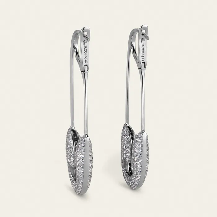 Securus Diamond Earrings Hand crafted in 18k white gold and set with 347 highquality round brilliant cut diamonds Earrings