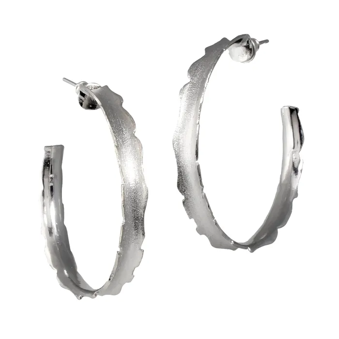 Unique Hoop Earrings Silver Multiple Sizes Q EVON Earrings