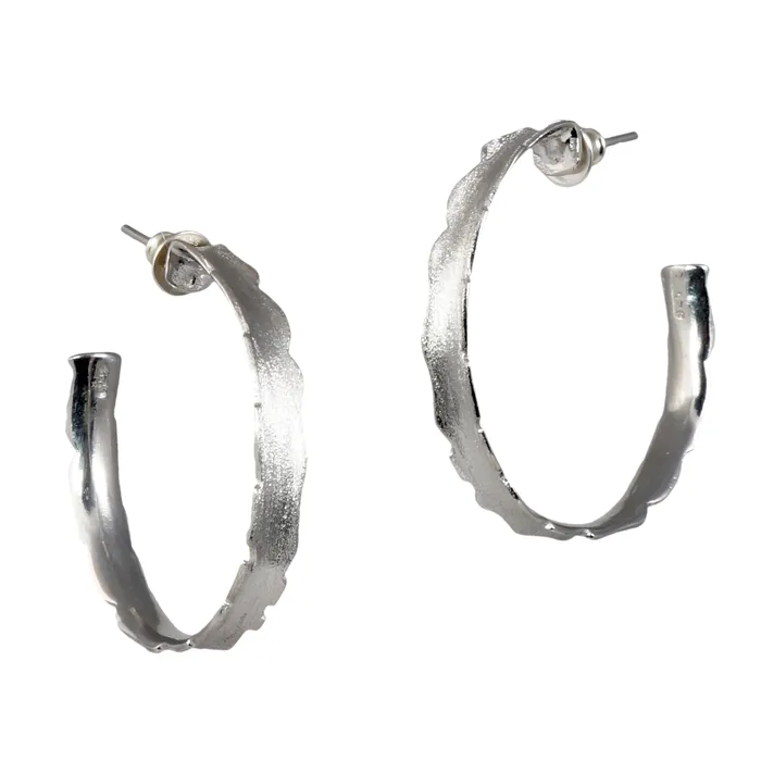 Unique Hoop Earrings Silver Multiple Sizes Q EVON Earrings