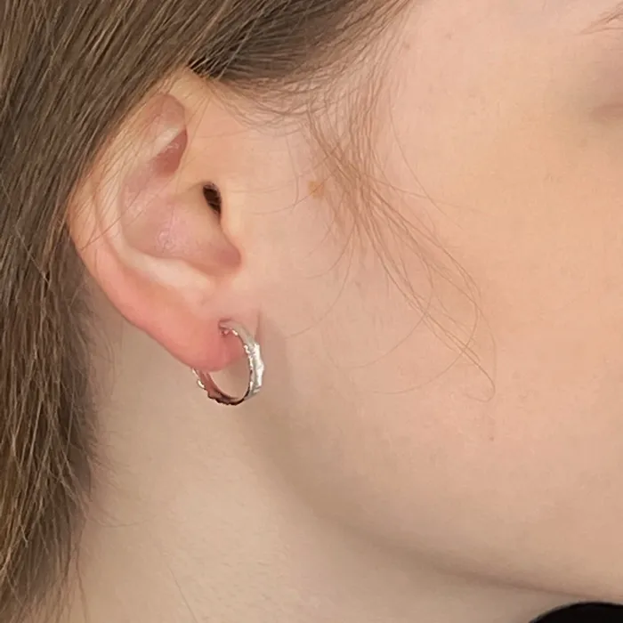 Unique Hoop Earrings Silver Multiple Sizes Q EVON Earrings