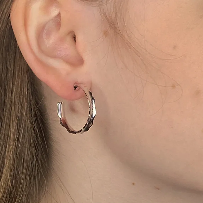 Unique Hoop Earrings Silver Multiple Sizes Q EVON Earrings