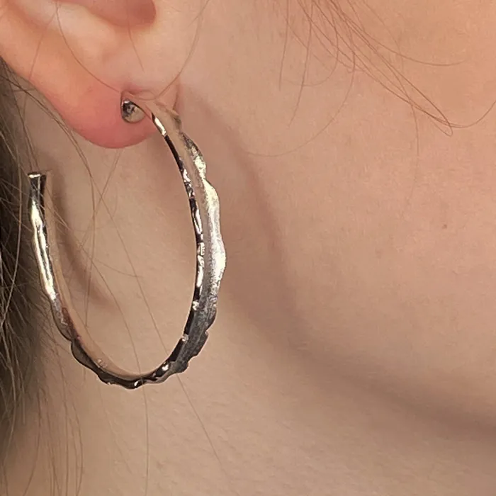 Unique Hoop Earrings Silver Multiple Sizes Q EVON Earrings