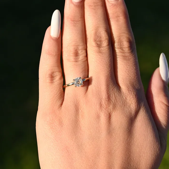 101 Round Natural Diamond Engagement Ring Happy Jewelers Rings