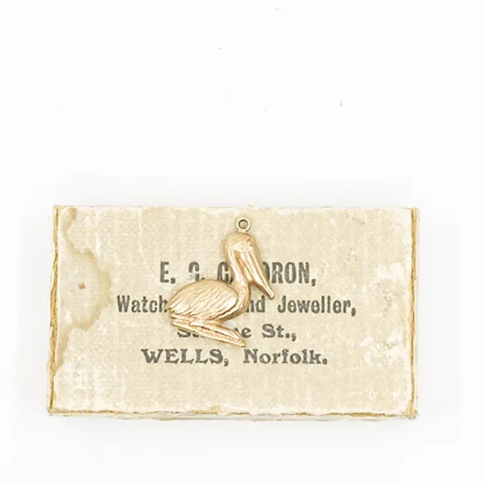 aliceeden Vintage 9ct Gold Pelican Charm Charm Necklaces